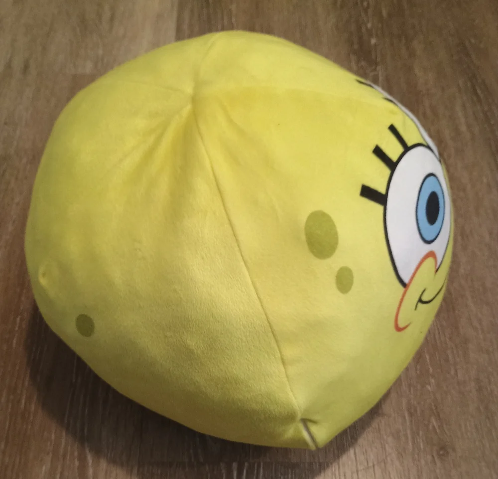 Nickelodeon SpongeBob SquarePants Cuddly  Yellow Round Plush Cloud Pillow 12in - Picture 4 of 10